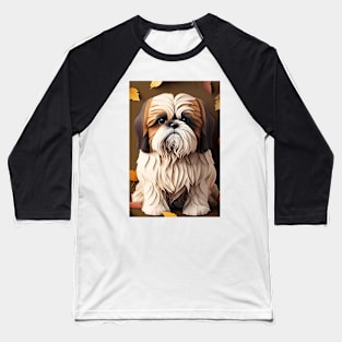 Super Cute Shih Tzu Portrait Baseball T-Shirt